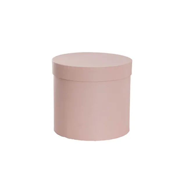 Flower Gift Hat Box Round Baby Pink (15cmWx13.5cmH)