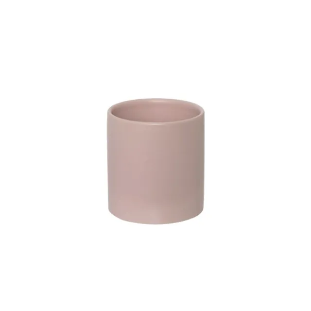 Ceramic Cylinder Pot Satin Matte Soft Pink (10.5x10.5cmH)