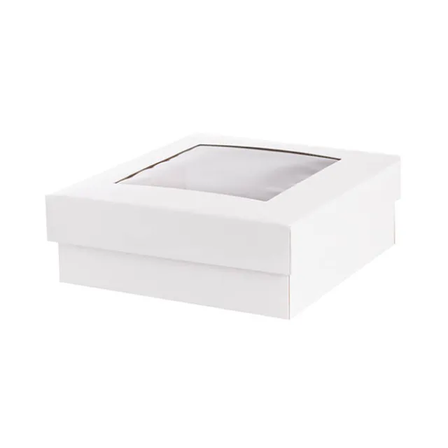 Gourmet Grazing Gift Box Window Sq White (24x24x9cmH)