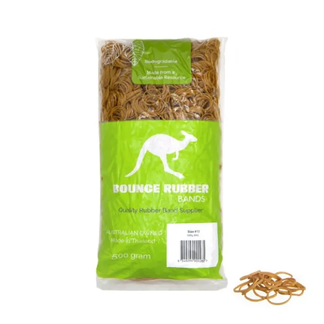 Sustainable Rubber Bands Size 12 500 gram Bag (42mmLx1.5mmW)