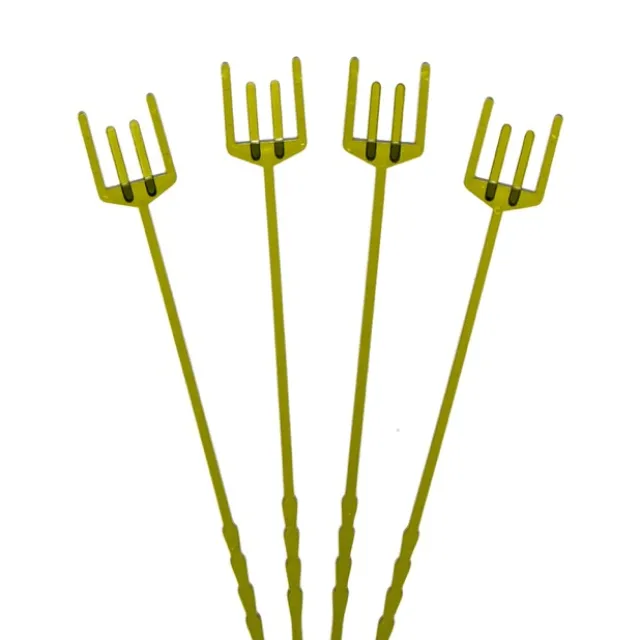 Card Forks Premium Four Prong 25cm(10") Olive Green Pack 100