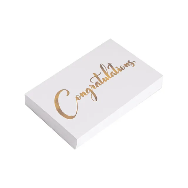 Cards White Congratulations Gold (10x6.5cmH) Pk 50