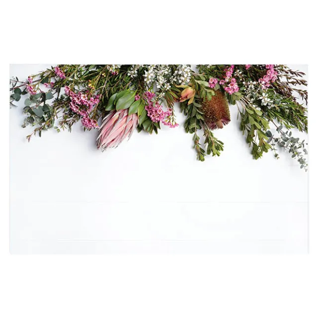 Cards White Native Flowers Top Border (10x6.5cmH) Pack 50