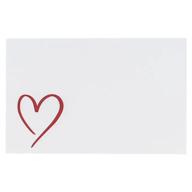 Cards White Open Heart Red (10x6.5cmH) Pk 50