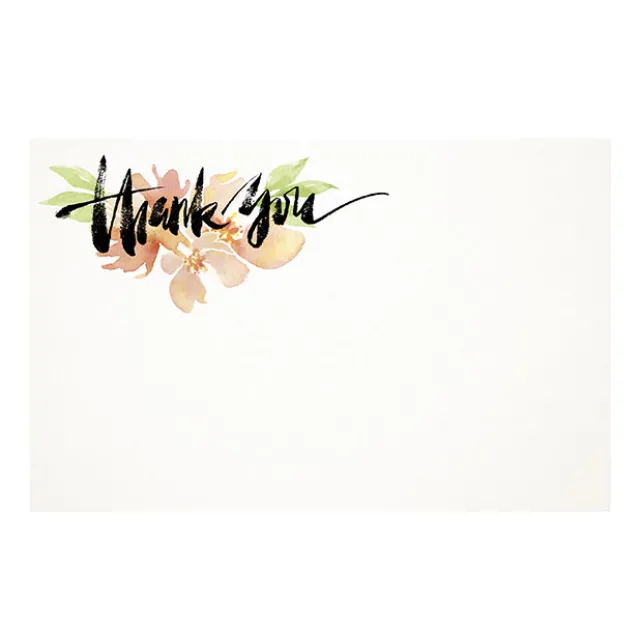 Cards White Thank You on Flower (10x6.5cmH) Pack 50