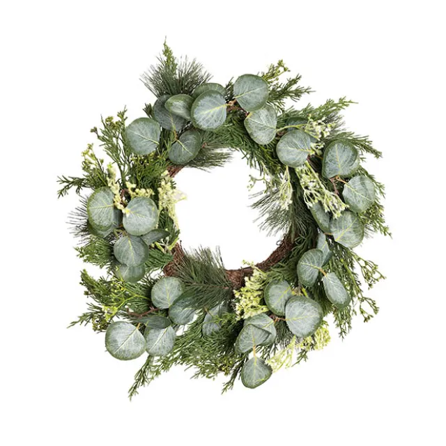 Cedar Pine Eucalyptus Wreath Green (50cmD)