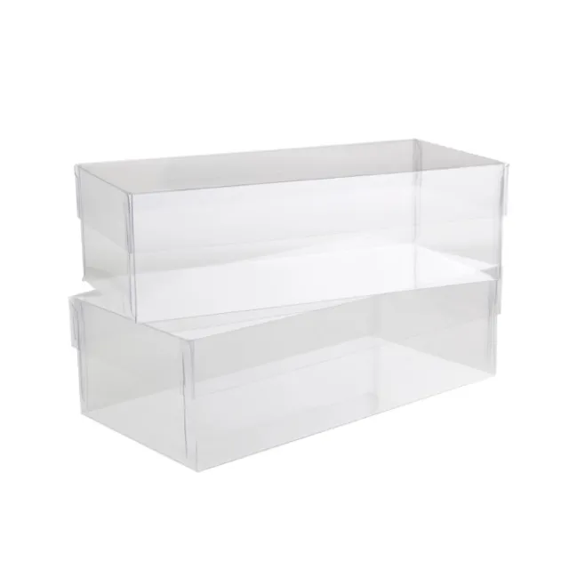 Cello Acetate PVC Corsage Box (9x18x5cmH) Rctang 2 Pk Clear