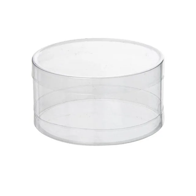 Cello Acetate PVC Corsage Box (10cmDx5cmH) Round Clear