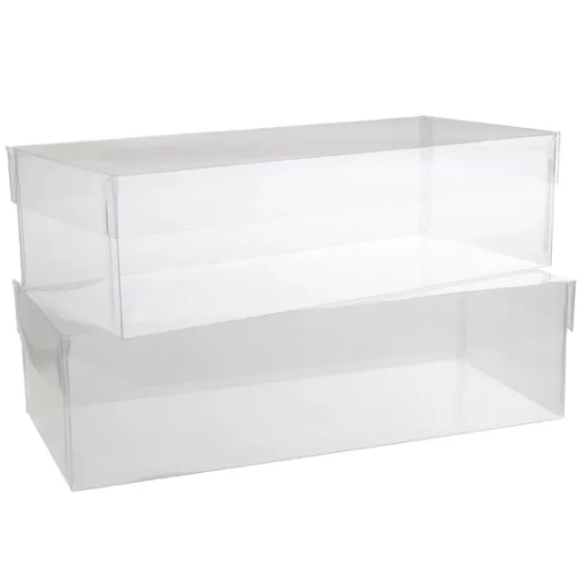 Cello Acetate PVC Corsage Box (11x23x7cmH) Rctang 2 Pk Clear