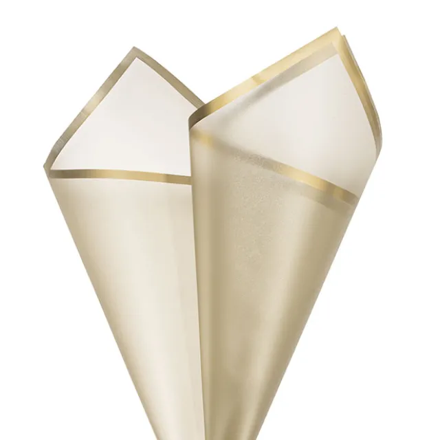 Cello Frosted Hue with Border 50mic Gold Pk100 (60x60cm)