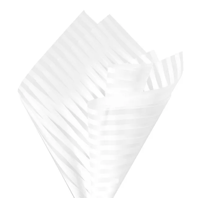 Cello Frosted Vogue Stripes 50mic White Pk100 (60x60cm)