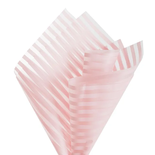 Cello Frosted Vogue Stripes 50mic Baby Pink Pk100 (60x60cm)