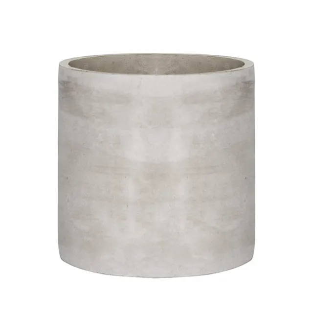 Cement Floral Cylinder Grey (16Dx16cmH)