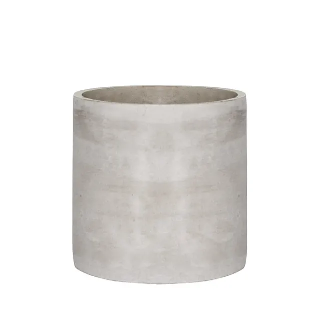 Cement Floral Cylinder Grey (12Dx12cmH)