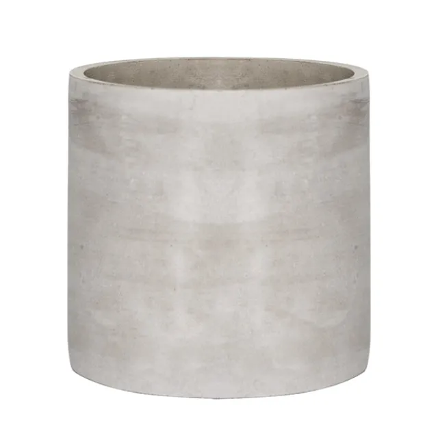 Cement Floral Cylinder Grey (18Dx18cmH)