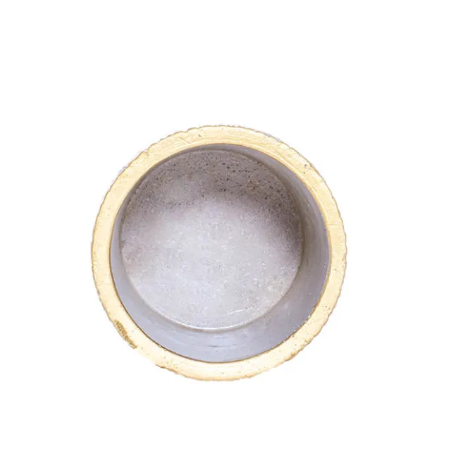 Cement Viola Cylinder Pot Gold (10Dx10cmH)