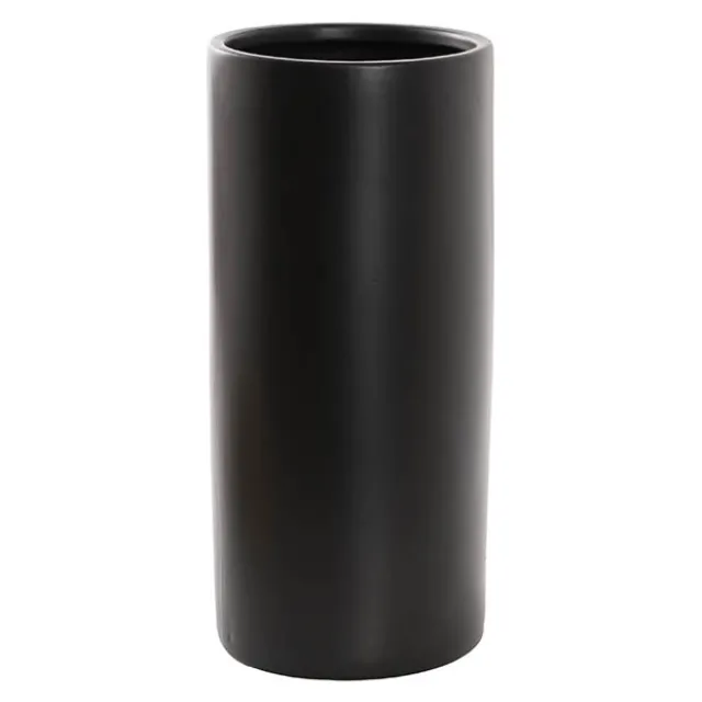 Ceramic Bondi Cylinder Vase Matte Black (18Dx40cmH)