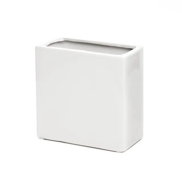Ceramic Bondi Rectangle Vase White (8x16x16cmH)