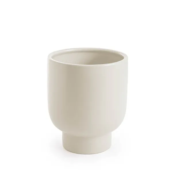 Ceramic Buffalo Pot Planter Matte White (16cmx19cmH)