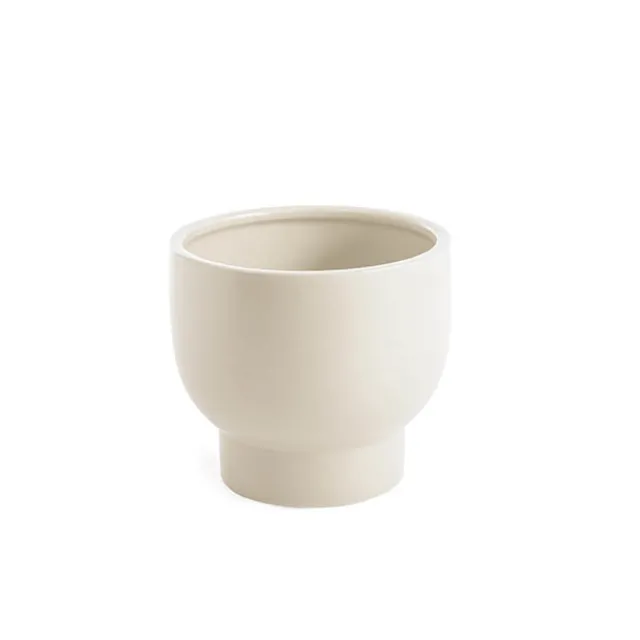 Ceramic Buffalo Pot Planter Matte White (15.5cmx14cmH)