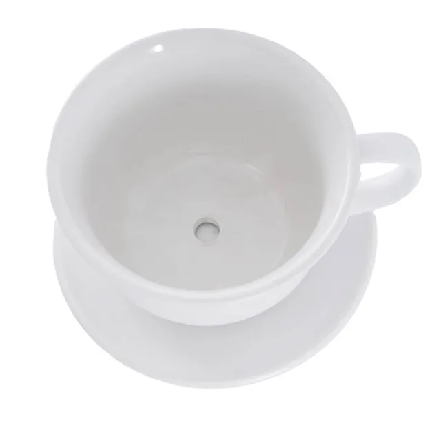 Ceramic Coffee Cup Pot & Plate Matte White (17Dx12cmH)