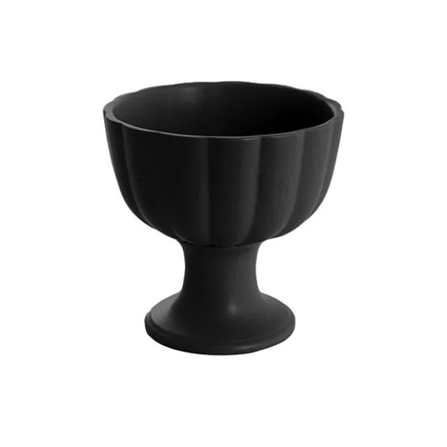 Ceramic Compote Olivia Vases Black (17Dx17cmH)