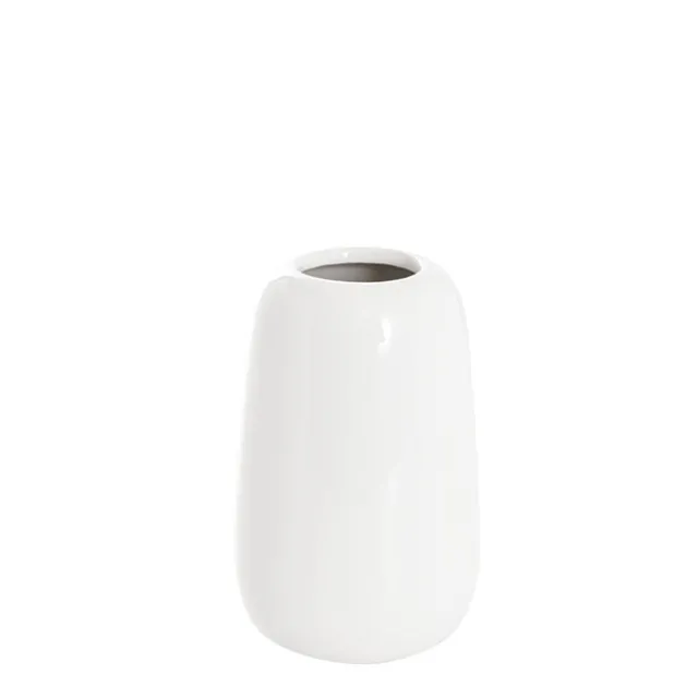 Ceramic Cone Vases Glossy White (11Dx18cmH)
