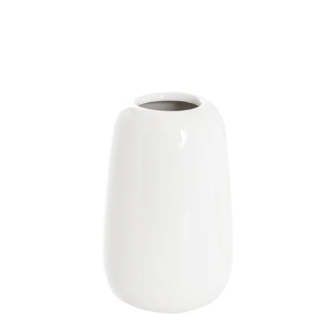 Ceramic Cone Vases Glossy White (14Dx22cmH)