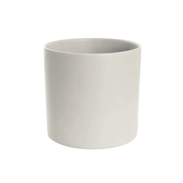 Ceramic Cylinder Dan Plant Pot Matte Light Grey (22x22cmH)