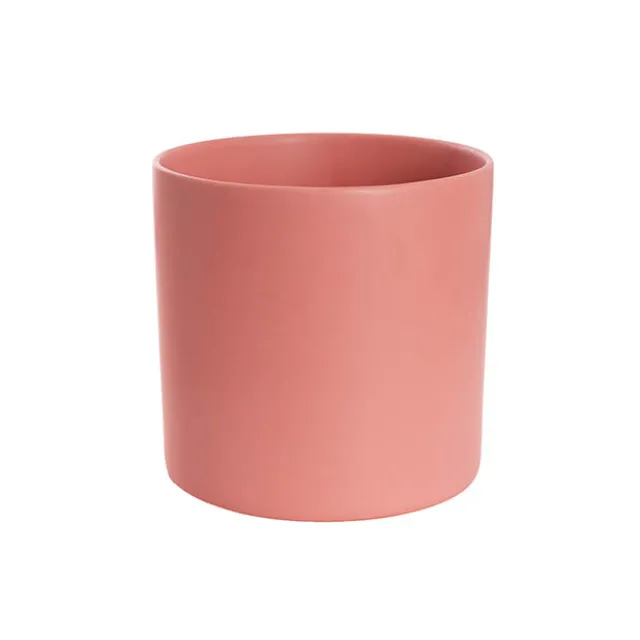 Ceramic Cylinder Dan Plant Pot Matte Soft Pink (22x22cmH)