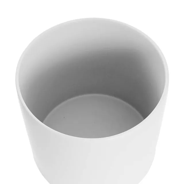 Ceramic Cylinder Dan Plant Pot Matte White (20x20cmH)