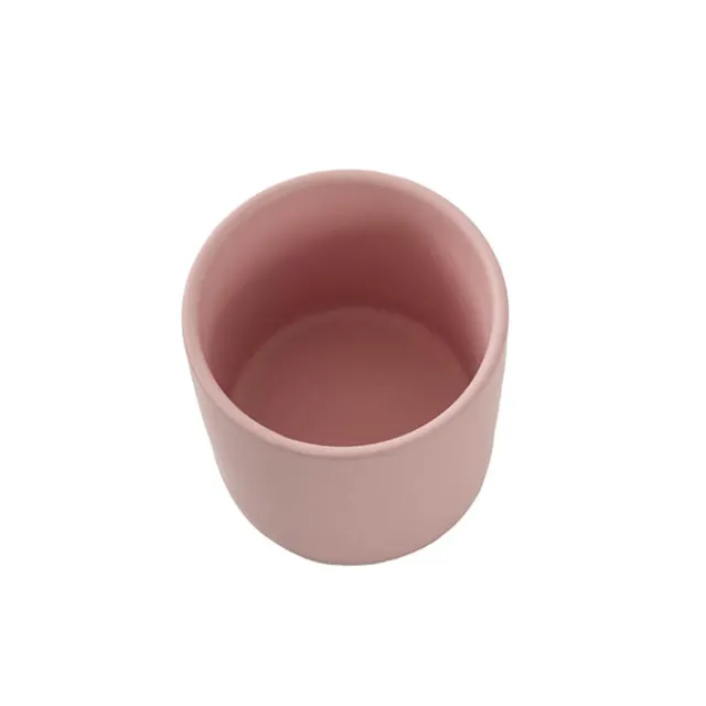 Ceramic Cylinder Pot Satin Matte Blush Pink (8x8cmH)