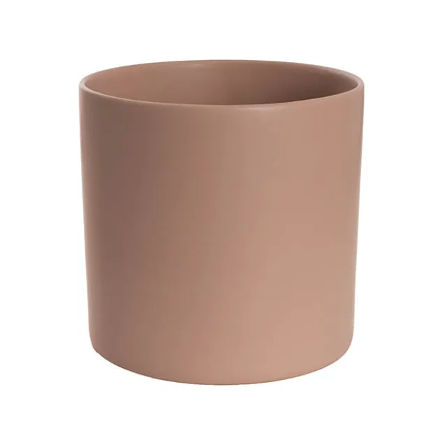 Ceramic Cylinder Pot Satin Matte Nude (30x30cmH)