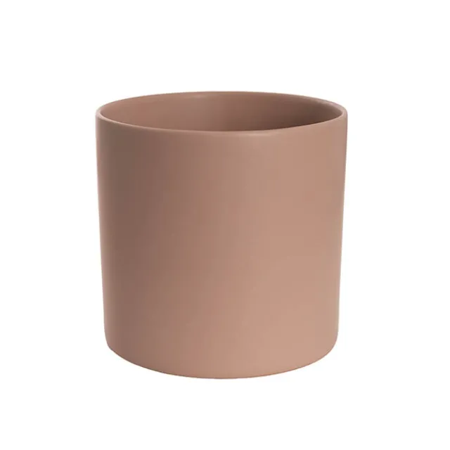 Ceramic Cylinder Pot Satin Matte Nude (25Dx24cmH)