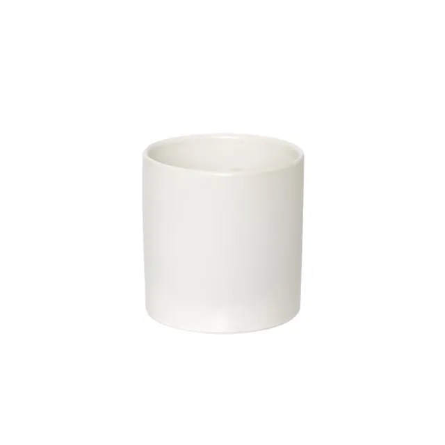Ceramic Cylinder Pot Satin Matte White (12x12.5cmH)