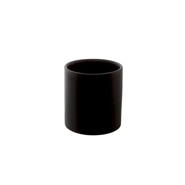 Ceramic Cylinder Pot Satin Matte Black (10.5x10.5cmH)