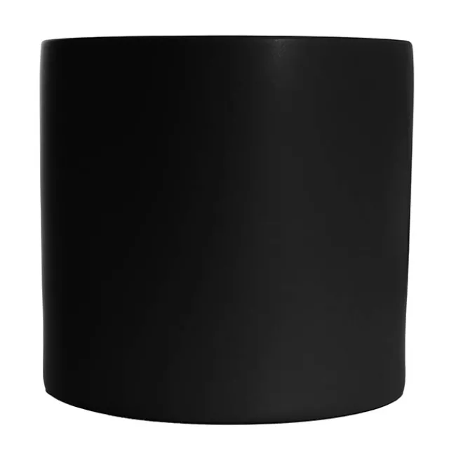 Ceramic Cylinder Pot Satin Matte Black (25Dx24cmH)