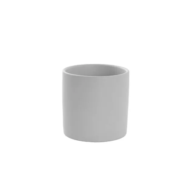 Ceramic Cylinder Pot Satin Matte Light Grey (8x8cmH)