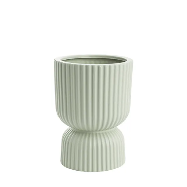 Ceramic Cyprus Egg Cup Vase Matte Sage (15Dx20cmH)
