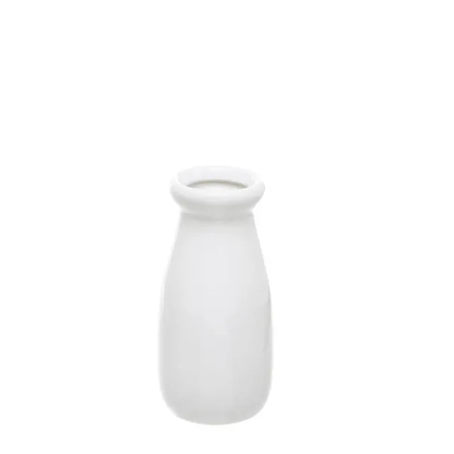 Ceramic Milk Bottle Petite White (6.5Dx14cmH)