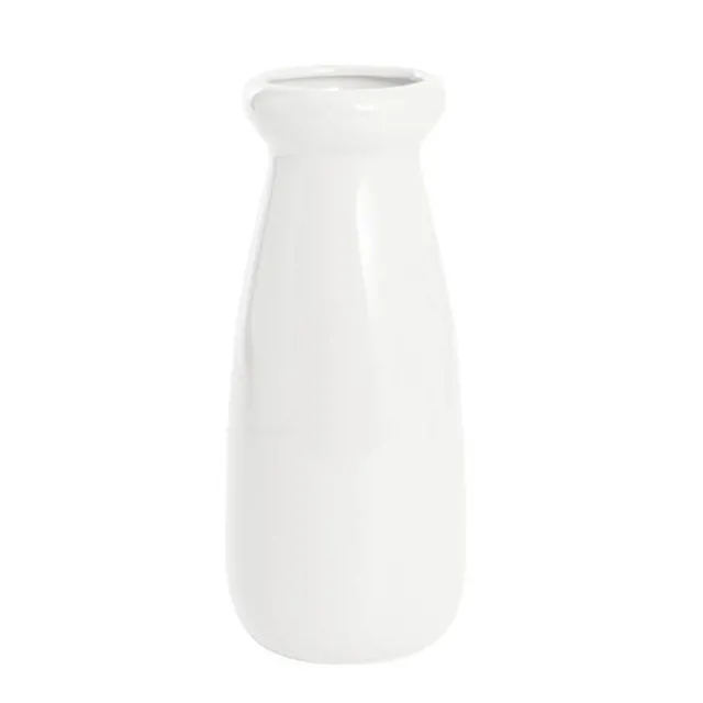 Ceramic Milk Bottle Large White (11Dx26cmH)