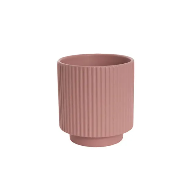 Ceramic Mykonos Muse Vase Matte Blush Pink (14x14x14cmH)