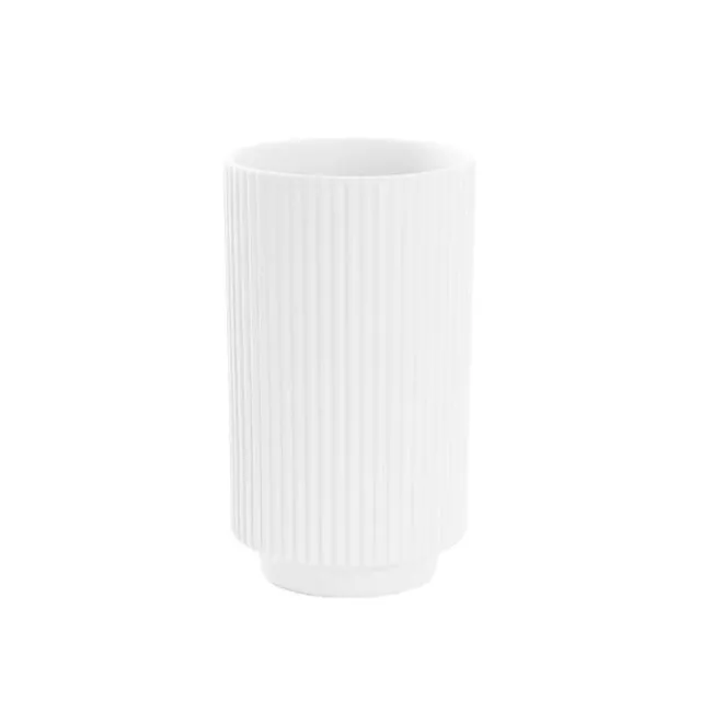 Ceramic Mykonos Muse Vase Matte White (14x14x24cmH)