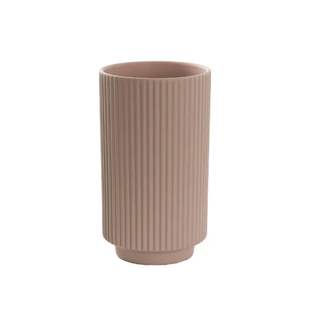 Ceramic Mykonos Muse Vase Matte Nude (14x14x24cmH)