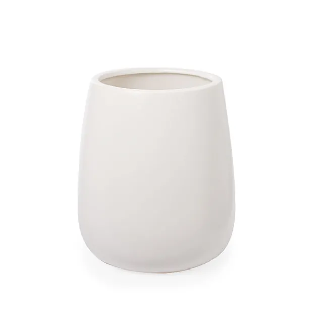 Ceramic Taron Belly Pot Matte White (15.5x18cmH)