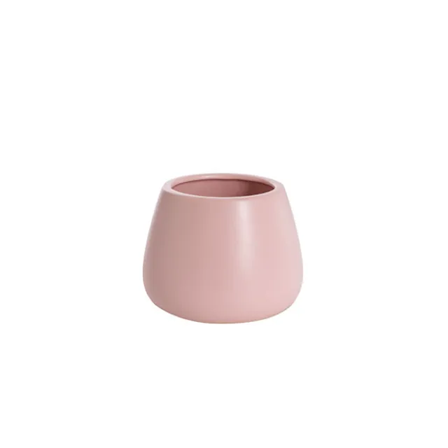 Ceramic Taron Belly Pot Matte Soft Pink (13x10cmH)