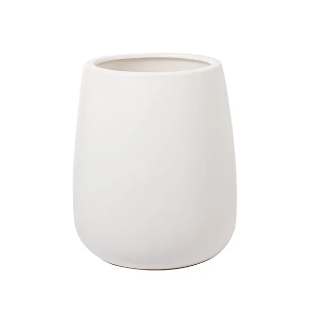 Ceramic Taron Belly Pot Matte White (17.5x20cmH)