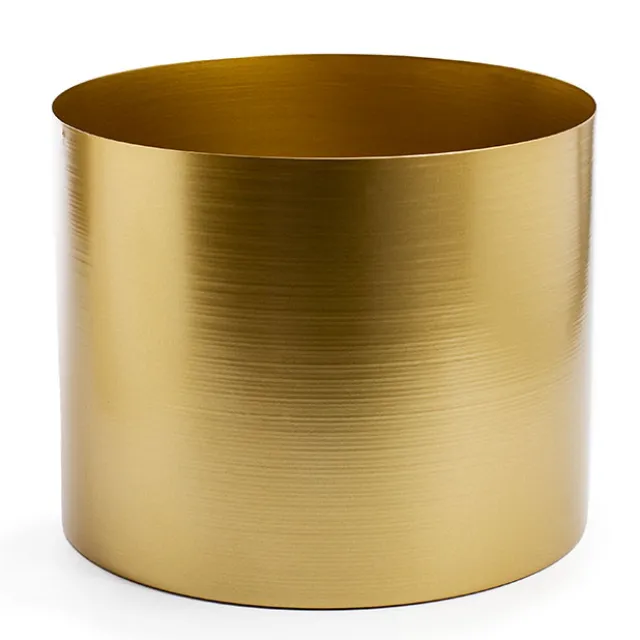 Metal Pot Round Brass Gold (30x24cmH)
