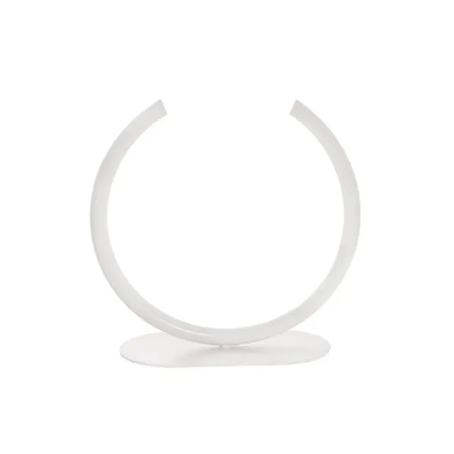 Circular Metal Vase White (25cmH)