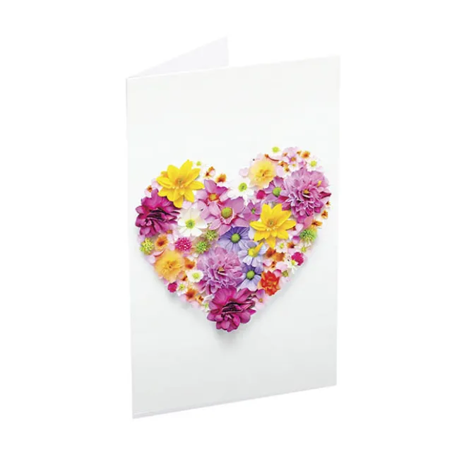 Classic Gift Card & Envelope Heart Blooms Pk25 (6.5x10cmH)